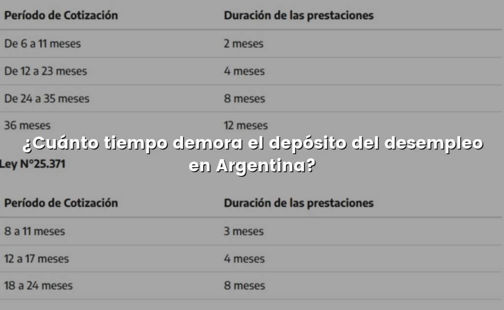 ¿Cuánto tiempo demora el depósito del desempleo en Argentina?