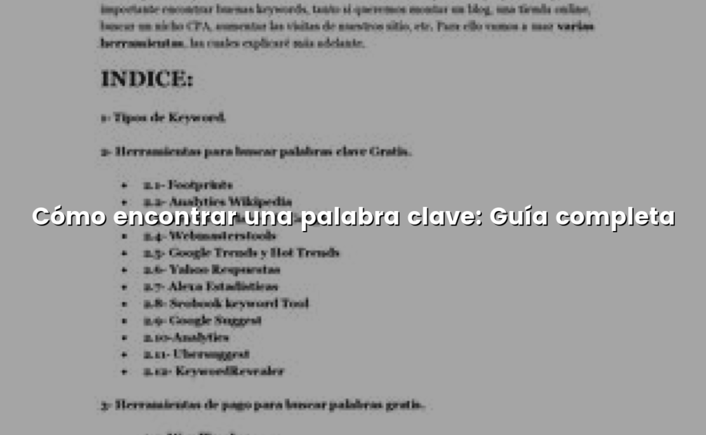 Cómo encontrar una palabra clave: Guía completa