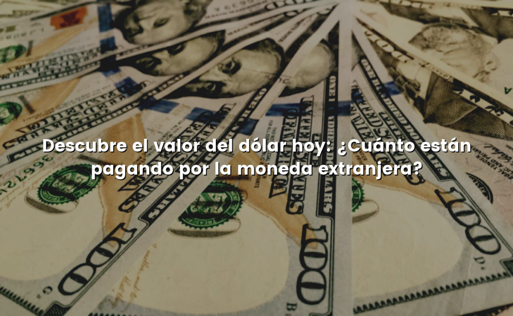 Descubre el valor del dólar hoy: ¿Cuánto están pagando por la moneda extranjera?