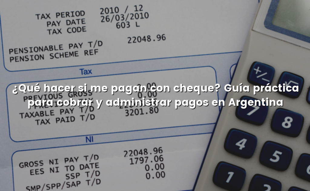 ¿Qué hacer si me pagan con cheque? Guía práctica para cobrar y administrar pagos en Argentina