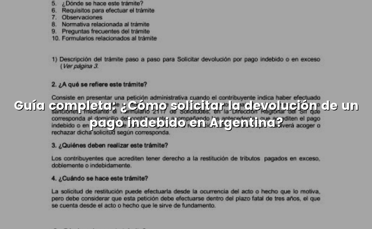 Guía completa: ¿Cómo solicitar la devolución de un pago indebido en